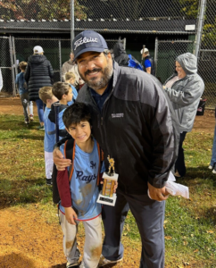 Happy Family on Baseball Field